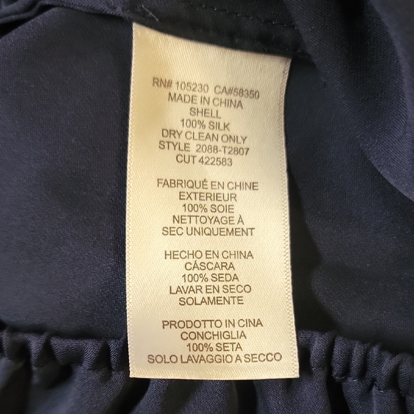 Joie Deep Blue Silk Blouse with Tassel Details - Picture 4 of 14